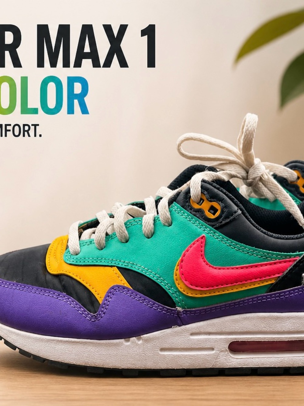 Nike Kids Multicolor Teal Pink Purple Yellow Black Sneaker